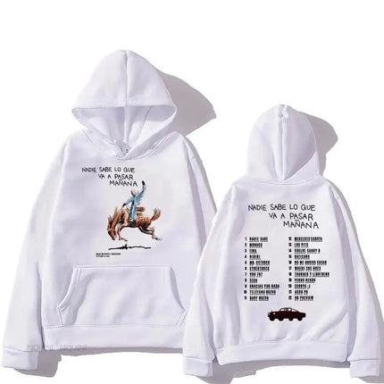 Bad Bunny RIP Hoodies Men/Women Clothing Sudaderas Album Nadie Sabe Lo Que Va Pasar Manana Sweatshirts Long Sleeve Autumn Hoody