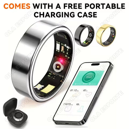 2026 New Smart Ring Heart Rate Blood Pressure Sleep Monitoring Motion Tracking IP68 Waterproof Men Women Smart Ring Holiday Gift
