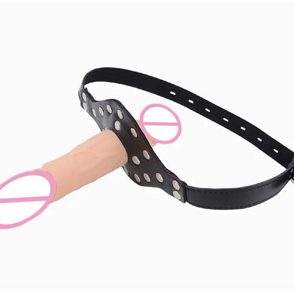 Double-Ended Mouth Gag Strapon Dildo Plug Bdsm Bondage Deep Throat Penis Harness Erotic Product Sex Toys for Couples Adult Games
