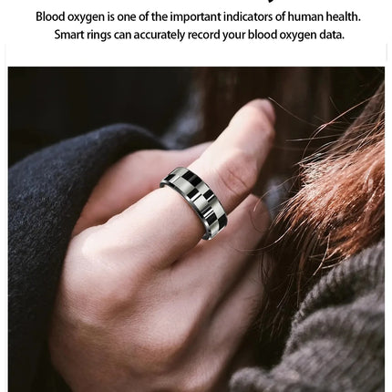 Smart Ring Luxury Fashion Finger Ring Men 5ATM Waterproof Support Swimming Health Tracker Heart Rate Blood Oxygen Monitoring New