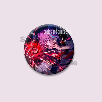 Anime Game Character Kamishiro Rui Pins PJSK Cartoon Round Brooches on Backpack Shirt Accessories Jewelry Badge Gift for Friends