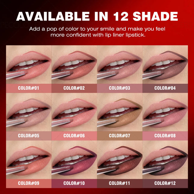 1PC Velvet Lip Liner, Matte Lipstick for Beginners, Cream Texture, Three-dimensional Lip Shape, Suitable for Daily Lip Makeup