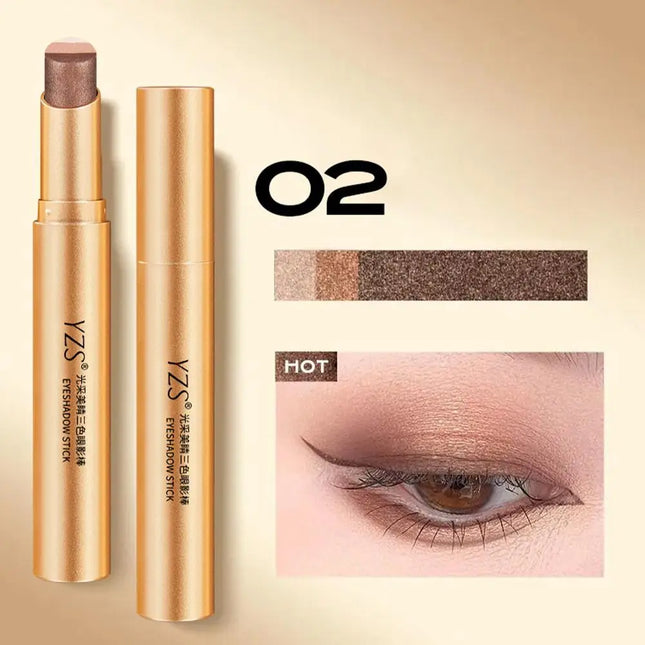 Glitter Eyeshadow Stick Three-Color Contouring Eyeshadow Makeup Eyeshadow Crayon Eyeshadow Pencil Eye Shimmer Stick For Women