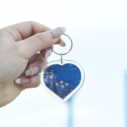 1/100pcs Blank Acrylic Picture Keychain DIY Clear Insert Photo Split Key Ring Frame Key Chains Anniversary Graduation Gift