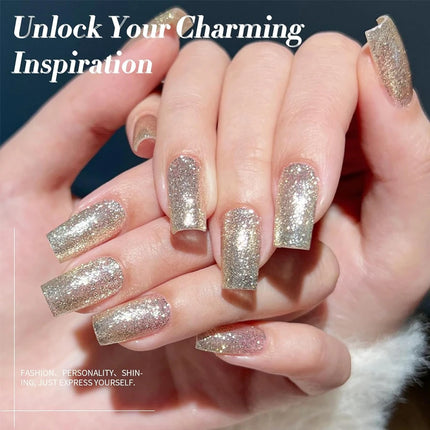 1-4pcs 10ml 4 Colors Golden Silver Glitter Gel Nail Polish Set UV LED Soak off Gel Varnish Shiny Nail Art For Salon Home Winter