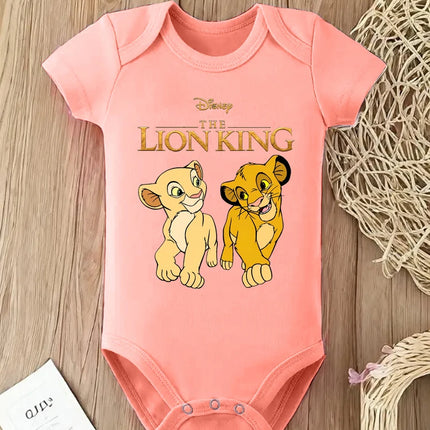 Kawaii The Lion King Printed Baby Clothes Bodysuits & One-pieces for Newborn Summer Short Sleeves Baby Rompers Jumpsuits