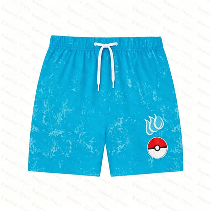Charizard Print Kids Pajamas Set Anime Pokemon Short Sleeve For Boys 2 Pieces Comfortable Kids Tshirt Set Men's Shirts and short