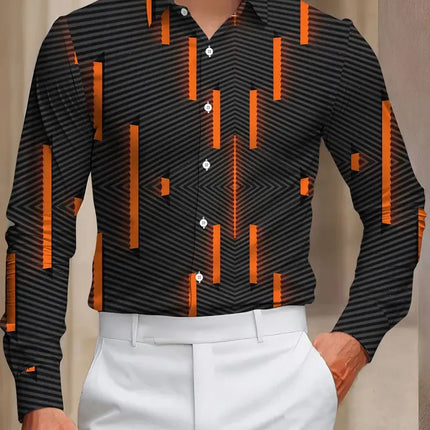 New Men's Flip-over Beach Shirt Long Sleeve Hawaiian Holiday Clothing Pattern Summer New Collection