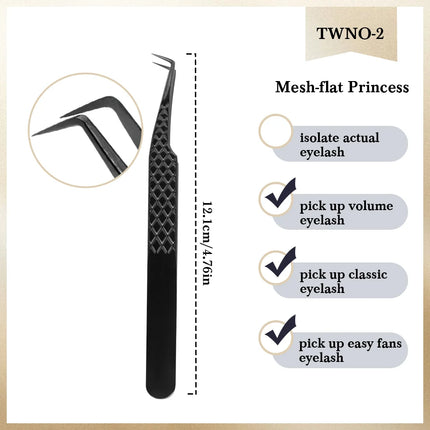 NEW 1pc Anti-static Right Angled & Curved Tweezers for Eyelash Extensions & Eyebrow Isolation Nano Precise Lash Tweezers Tool