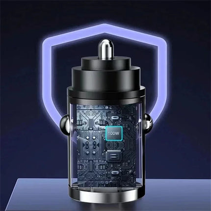 USB 200W Mini Car Charger Fast Charging Head Cigarette Lighter in Car For Xiaomi Samsung Huawei QC3.0 PD Type C Car Phone Charge