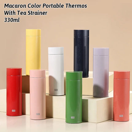 330ML Thermos Water Bottle With Tea Strainer Stainless Steel Car Thermal Sports Cup Keeps Cold and Heat Thermal Travel Mug
