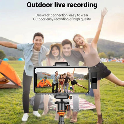 2.4G Wireless Lavalier Microphone Audio Video Recording Mini Mic For iPhone Android Live Broadcast Gaming Phone With Receiver