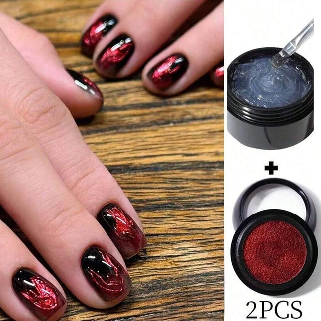 5ml 3D Clear Nail Gel and  Nail Art Mirror Powder Create metallic three-dimensional nail art 3D Painting Gel