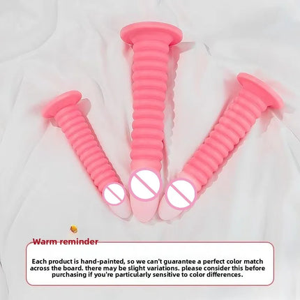 Gradient Pink Anal Plug Massager With Threaded Suction Cup Rear Multi-size Unisex Extra Long Anal Plug Adult Erotic Sex Toys