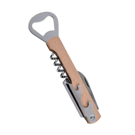 Personalised Logo Wood Handle Corkscrew Wine Opener for Wedding Gift, Custom Brand Logo Beer Bottle Opener
