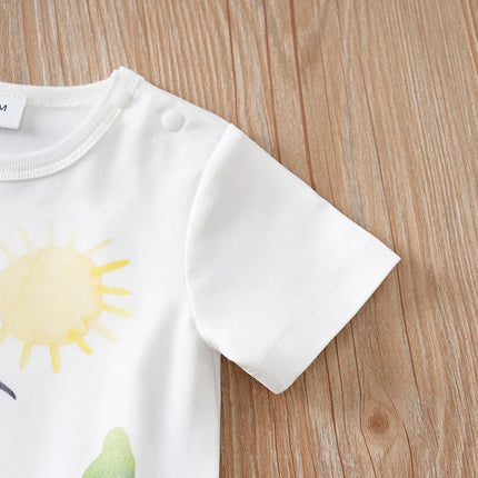 Baby Clothes Cute Cartoon Forest Animal Print Comfortable And Soft 0-18 Boys And Girls Summer Short Sleeved Baby Jumpsuit