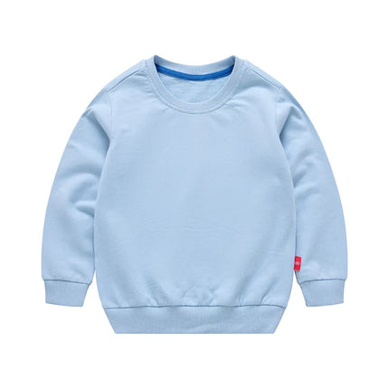 Pure Cotton Children Blank Tops Printed Custom Hoodies Boys Girls Sweatshirts 2024 Spring Fall New Solid Color Hooded Sweatshirt