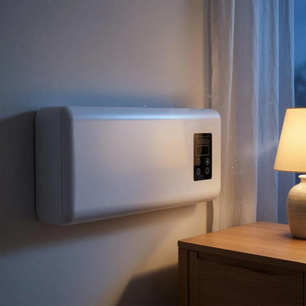 Electric Wall Heater Black Control Panel Wall-Mounted Heater Home Heating Modern Easy-Mount