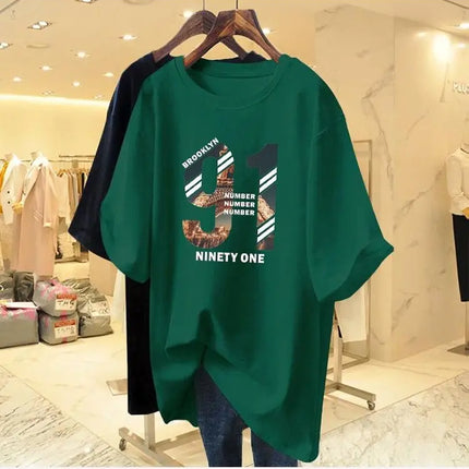Summer Digital Building Print Cotton Basic T-shirt Women Fashion Casual O-neck Short Sleeve Top Tee Loose Oversized Y2k Pullover