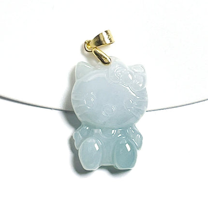 Natural A Cargo Myanmar Jade Cartoon Cat Pendant Official Website Fashion Jewelry Best-Selling Holiday Gift