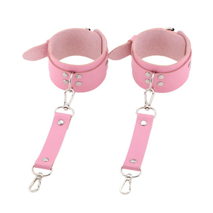 Bondage Wrist Restraints – Fetish Gear, Adjustable PU Leather Handcuffs for Role Play, Couples Adult Toy  HF-0002