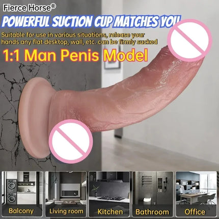 Soft Realistic Thick Huge Dildo Gay Adults Sex Toy for Women Suction Cup Big Dick Anal Plug Vaginal Masturbators Silicone Penis