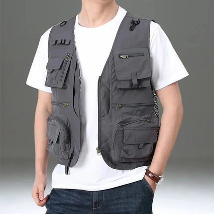 2026 Spring/Summer New Multi-Pocket Outdoor Workwear Tank Top Mesh Breathable Photography Fishing Tactical Vest