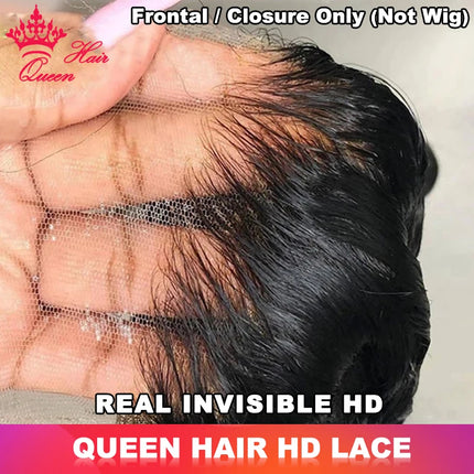 Queen Hair Real HD Invisible 13x6 13x4 7x7 6x6 5x5 4x4 2x6 4x6 9x6 Pre Plucked HD Lace Closure Frontal Virgin Human Raw Hair