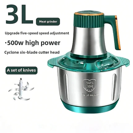 2L 3L 5L Electric Mincer Grinder 304 Stainless Steel Multifunctional Vegetable Slicer Chopper Meat Processor 220V EU Plug