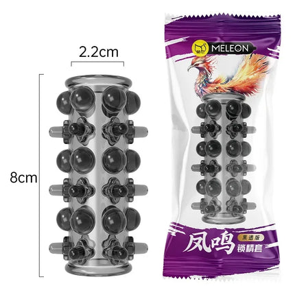 Men's Silicone Penis Sleeve Cock Ring, Delay Ejaculation Enhancer, Erection Support Adult Couples Sex Toy