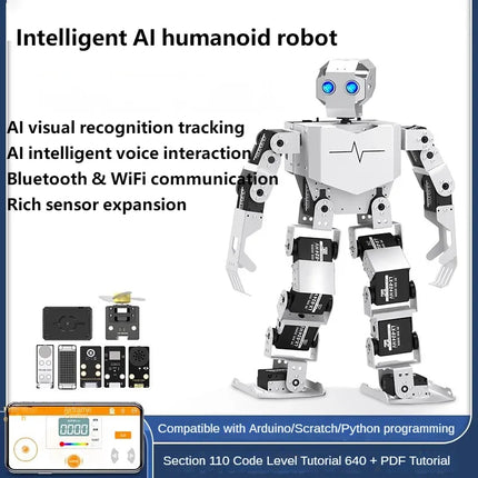 Tonybot 17 DOF Humanoid Robot Educational For Arduino Python Scratch Programming Kit Walking Dancing Gymnastics humanoid Robot