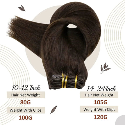 Full Shine Clip in Hair Extensions Human Hair 26-28inch 150G Hair Clips for Women Human Hair Clip in Extensions Remy Clip ins