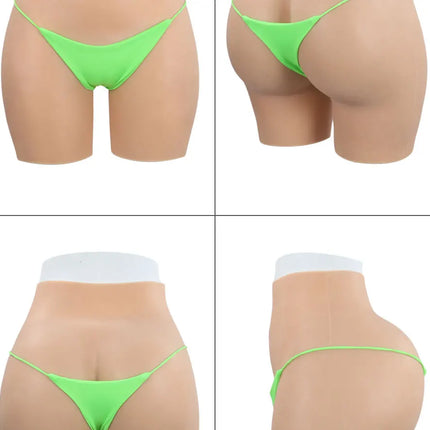 Cosplay Chest Silicone Breast Forms Huge Fake Boobs and Fake Vaginal Pants Set Sexy Buttocks 1.2cm Hip Enhancer Pant