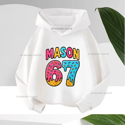 Spring Autumn Graphic Funny 67 Children's Hoodies Sweatshirt Casual Hip Hop Long-sleeve Fleece Boy Girl Kid Warm Hooded Pullover