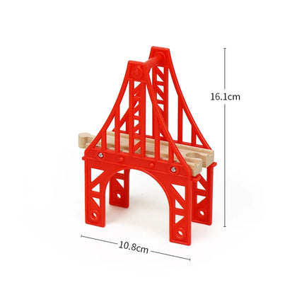 Wooden Track Accessories Beech Wood Railway Train Track Bridge Connector Toys Fit Thomas Wooden Train For Children Birthday Gift