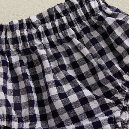 Baby Girl Plaid Shorts Frill Ruffled Elastic Waist Triangle Short Pants for Summer