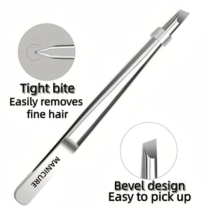 Stainless Steel Tweezers Tool Suitable for Eyebrow Eyelash Application Beard & Mustache Trimming False Eyebrow Applicator Gifts