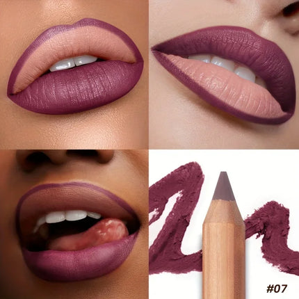 Pudaier Matte Lip Liner Waterproof Long Lasting Lip Contour 2.0 With Sharpener Easy To Color Non Fading