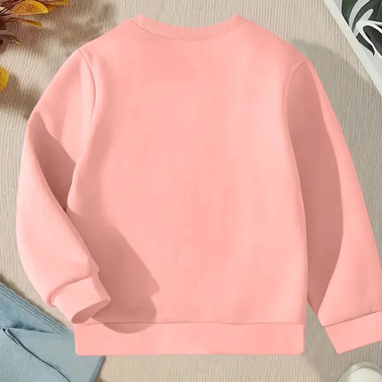Autumn Casual And Fashionable Cartoon-Printed Round-Neck Hoodie For Girls