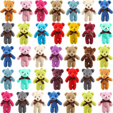 18-90Pcs Mini Teddy Bear Toy Plush Stuffed Bear Doll for Keychain Craft DIY Accessory Birthday Gifts Party Favors Supplies 4.7in