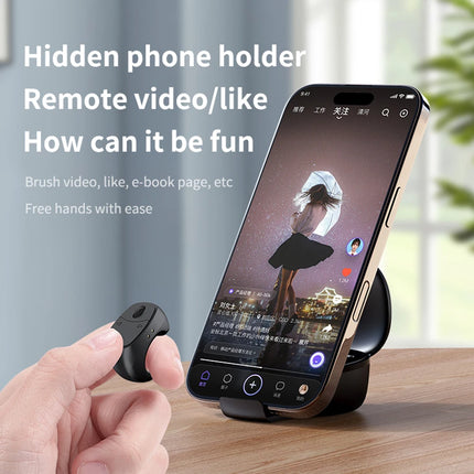 JX-12 Bluetooth Remote Control Wireless BT5.3 Camera Shutter Multifunctional Smartphone Selfie Button Controller Scrolling Ring