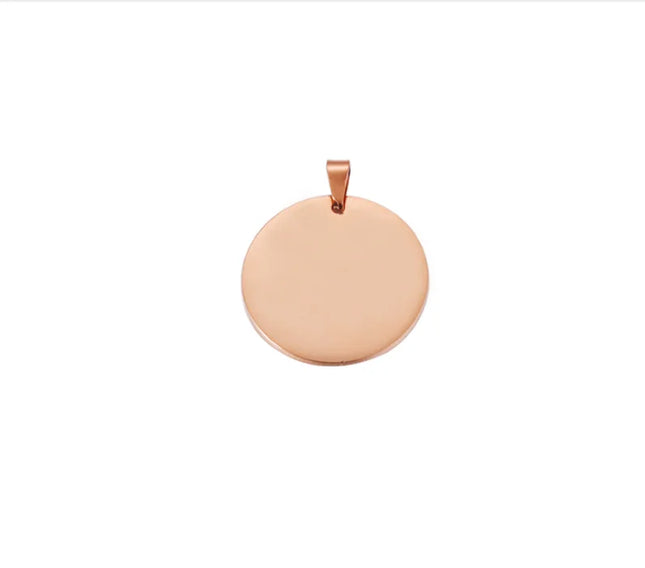 20Pcs Gold Color Mirror Polished Stainless Steel Round Pendants 12-30mm Size for DIY Necklace Making Stamping Blanks