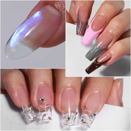 MSHARE 3D Top Coat Gel 50ml 5 IN 1 Rhinestones No Wipe Water Drop UV/LED Soak Off Gel for Nail Art & Extensions
