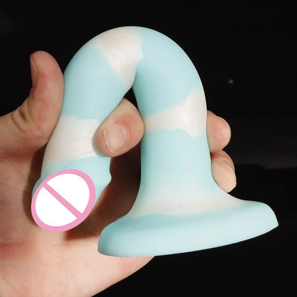 Little Thin Dick Realistic Dildo Anal for The Beginner Soft Silicone Penis with Lovely Heart Shaped Suction Cup Anal Sex Toys