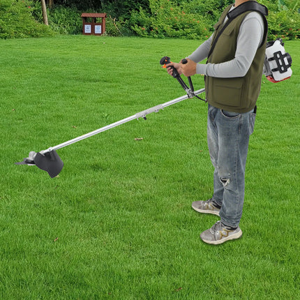 Gas Weed Trimmer 42.7cc, 2-Stroke Gasoline Brush Cutter With 3 Trimming Heads, 6500RPM Grass Trimmer for Garden Lawn Shrub, 1.25KW Brushcutter