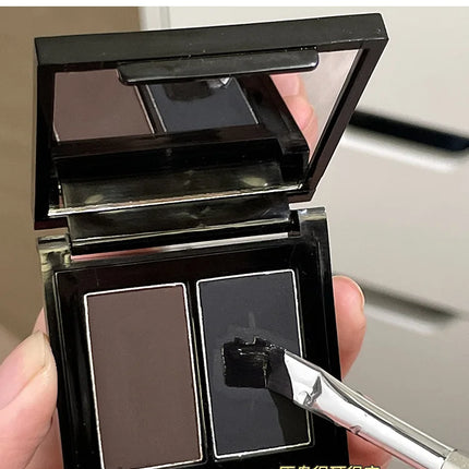 2 Color Eyeliner Powder Palette Matte Eyebrow Portable Longlasting Quick Dry Smooth Black Brown Eye Shadow Makeup Cosmetics 7g