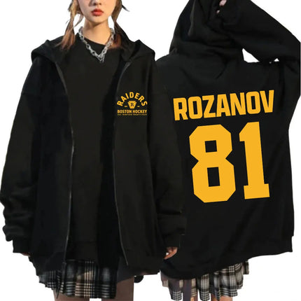 Heated Rivalry Ilya Rozanov 81 Boston Raiders Merch Zipper Hoodies Men's Women Clothing Fashion Zip Up Sweatshirts Jackets Coats