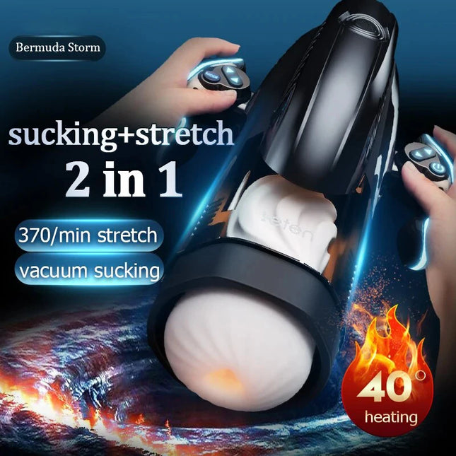 Bermuda Masturbator Powerful Vacuum Suction Blowjob High-Speed Piston Telescopic Heating Male Masturbation Cup Sex Toys for Men
