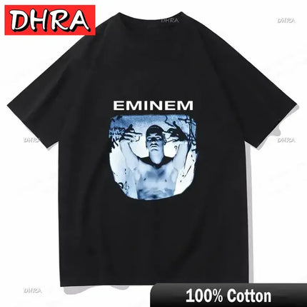 Summer Rapper Eminem Graphic Printed Tshirt Men Retro Cotton Hip-hop Fashion Casual T-shirt Women Cool Music Style Tops Clothing