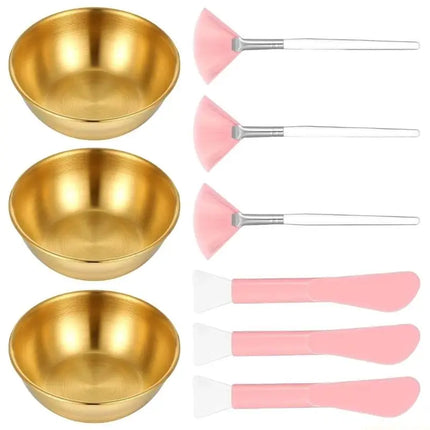 D0AB Pack of 9 Complete Face Mask Mixing Bowl and Tool Set for Handmade Skincare